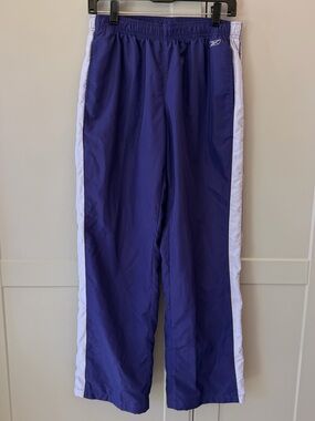 Reebok Purple Track Pants Heather Jersey Lining